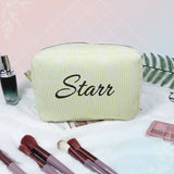 Striped Name Pouch – Individuell & stilvoll – Kosmetiktasche