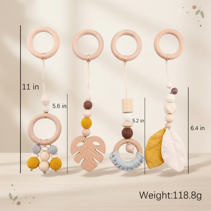Wooden Baby Rattle Toy – Sinneserfahrung & Sicherheit – Baby-Gymnastik