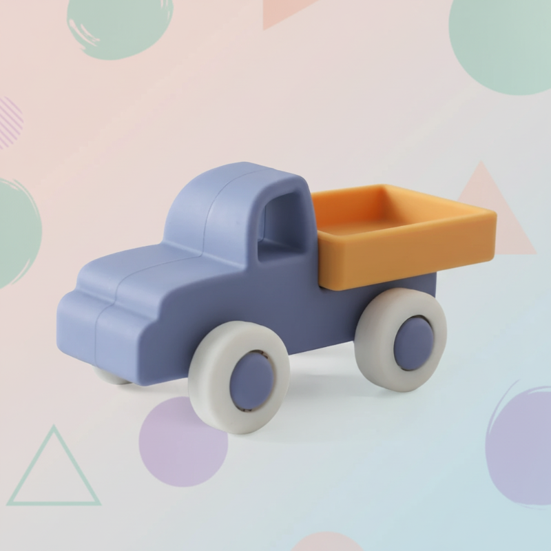 Montessori Silicone Toy Car – Sikker & bidvenlig – Bidelegetøj i form af et køretøj i silikone
