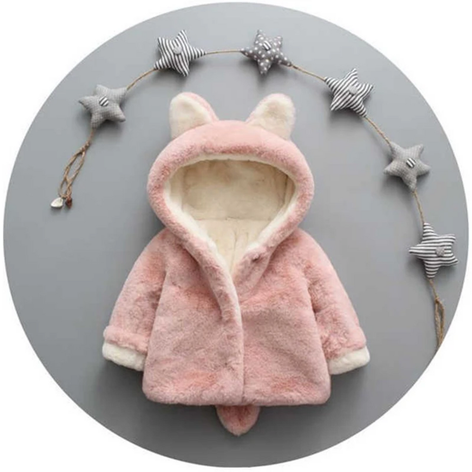 CozyPrincess – Warm & weich – Plüschjacke für Mädchen mit Kapuze