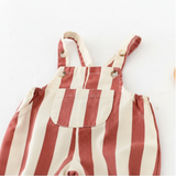 Striped Overall Romper – Weich & Bequem – Kinder-Jumpsuit