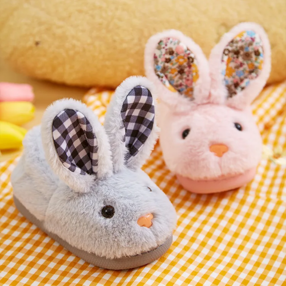 BunnyToes – Weich & warm – Plüsch-Hasenpantoffeln