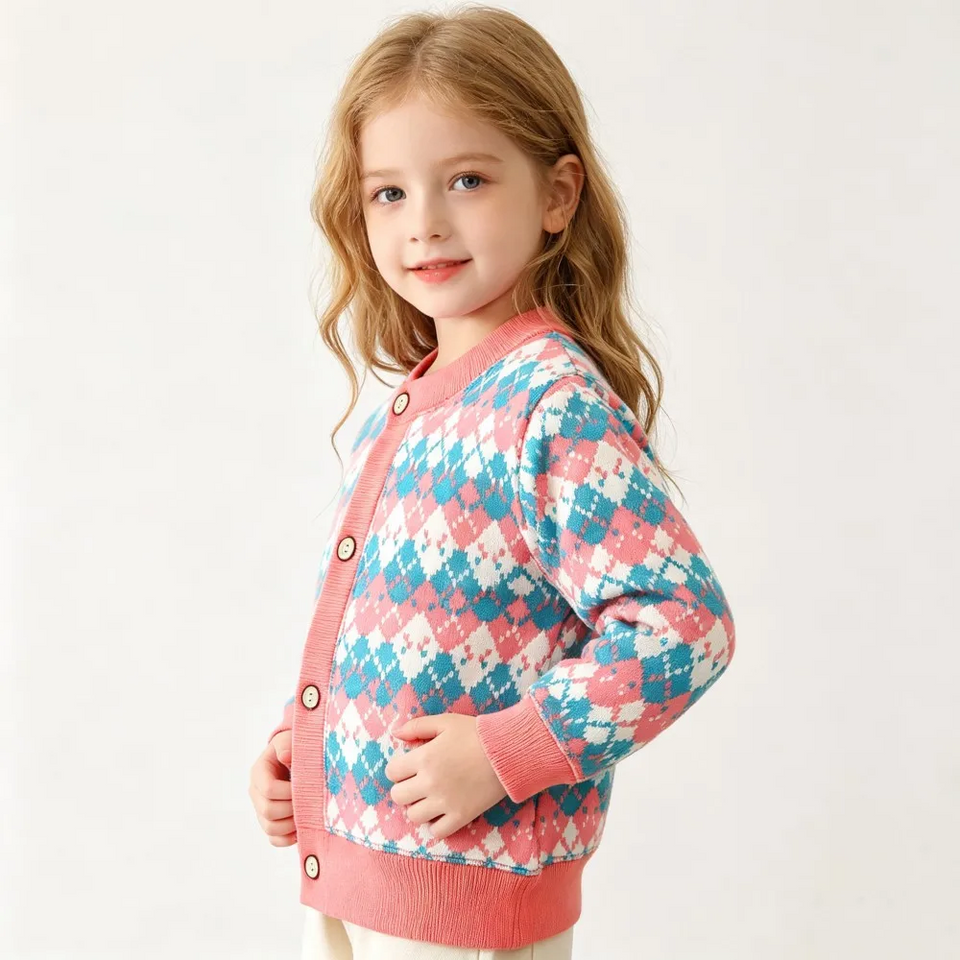 CozyCardi – Weich & warm – Gestrickte Strickjacke mit niedlichen Motiven