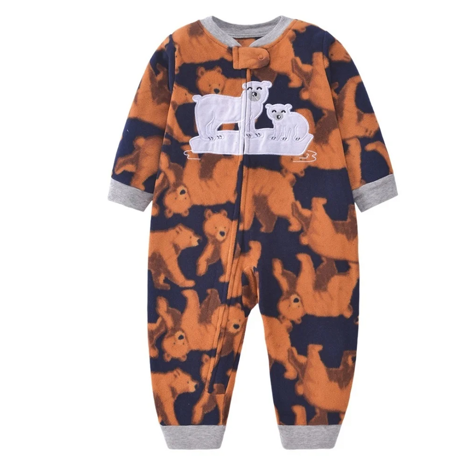 WarmBuddy – Süß & weich – Baby-Strampler aus Fleece mit Cartoon-Aufdruck