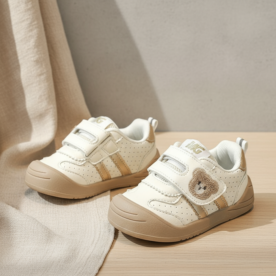 KinderMove – Robust og smidig - Velcro-sneakers med bjørnemotiv