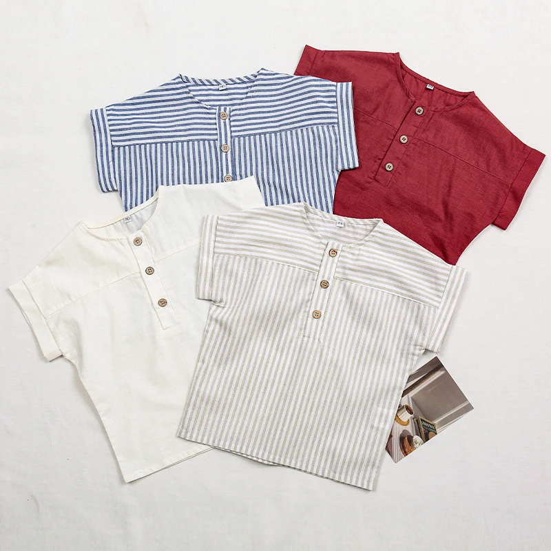 LittleClassic – Elegant & bequem – Leinenhemd für Jungen mit Knopfdetail