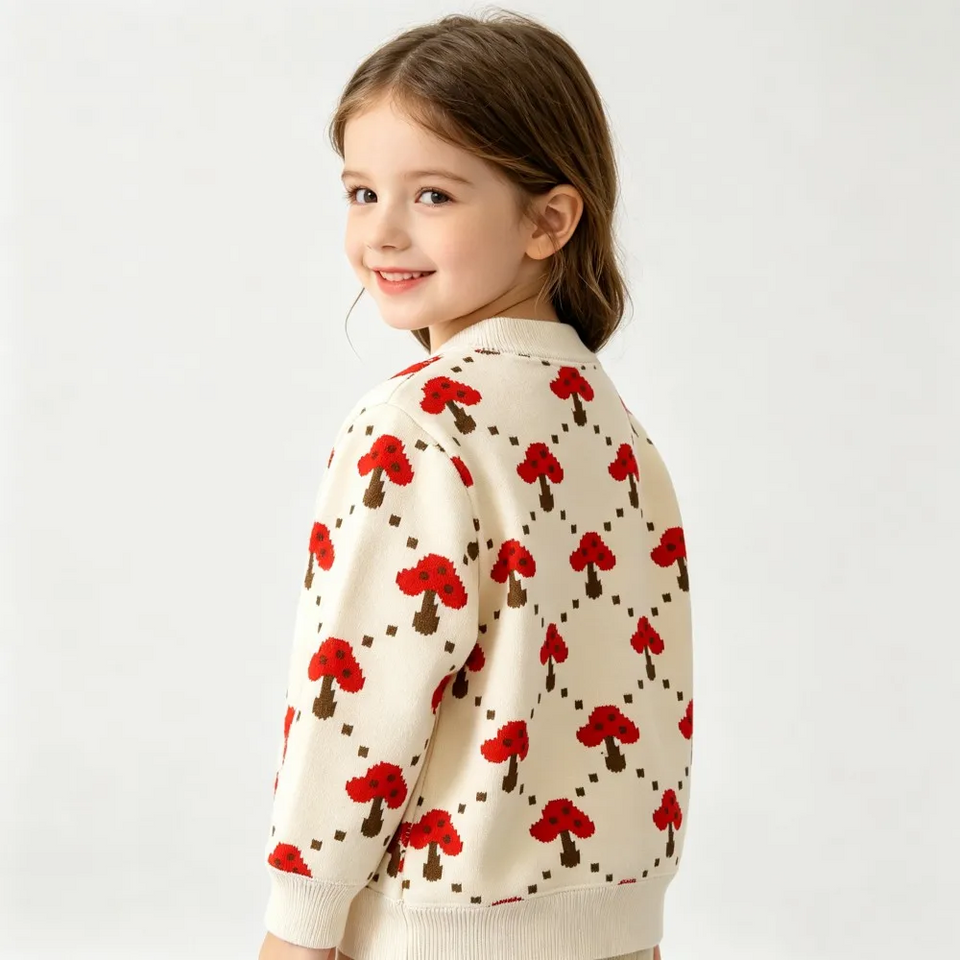 CozyCardi – Weich & warm – Gestrickte Strickjacke mit niedlichen Motiven