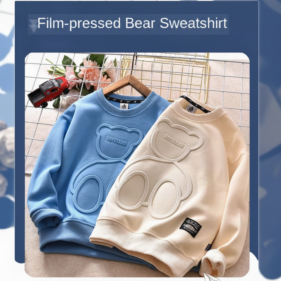 LittleCloud – Bequem & Gemütlich – Pullover mit 3D-Bärenmotiv