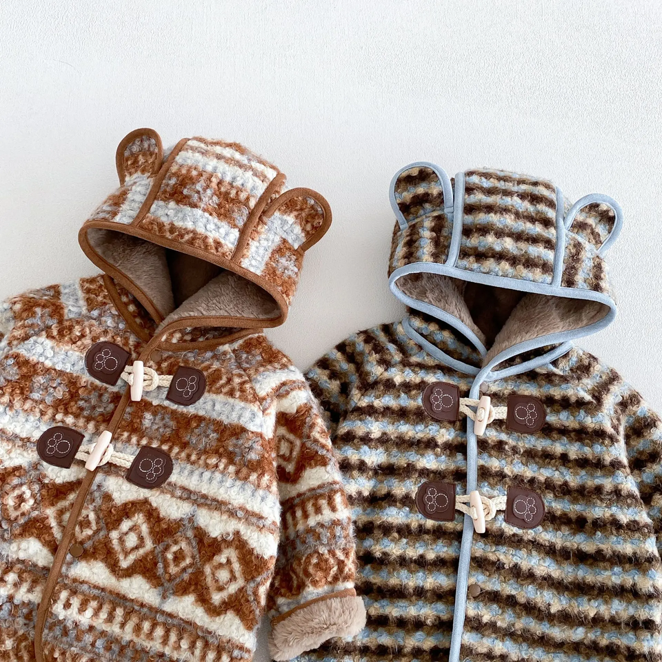 LittleWarm – Gemütlich & stilvoll – Wintermantel mit Fair-Isle-Muster