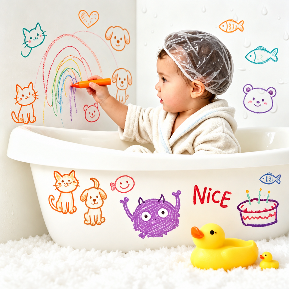 DoodleBath – Farbenfroh & verspielt – 6-teiliges Badekreide-Set