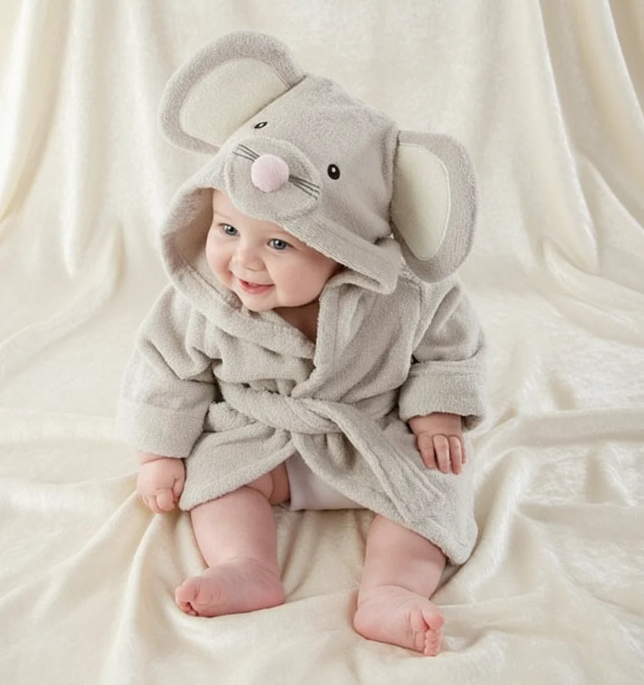 CozyNest – Weich & saugfähig – Bademantel mit Tiermotiv