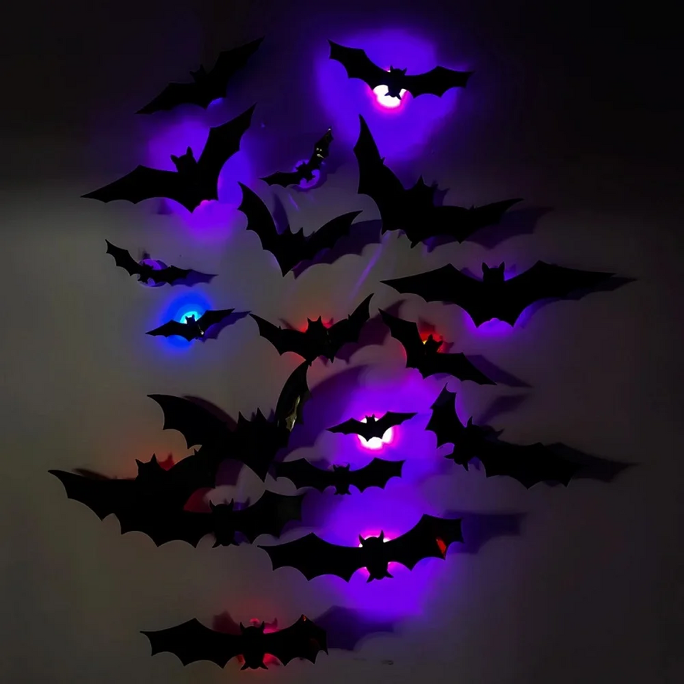 SpookyGlow – Gruselig & stimmungsvoll – LED-Wanddekoration „Halloween-Fledermaus“
