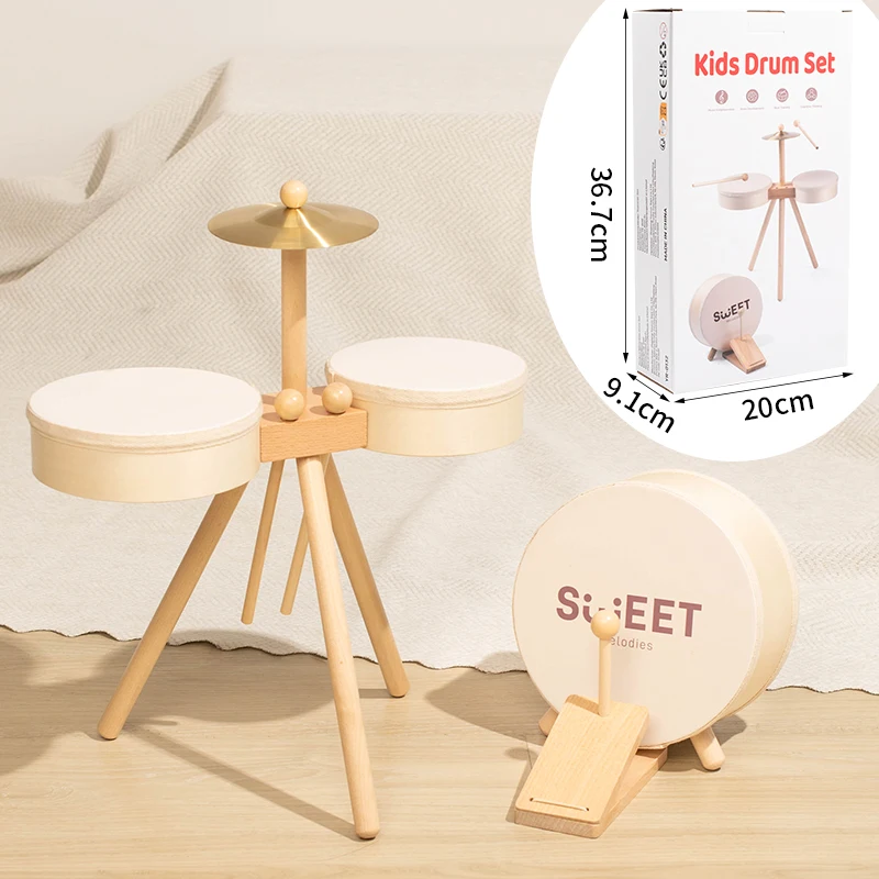 Kids Wooden Drum Toy – Musik & Kreativität – Trommel-Spielset