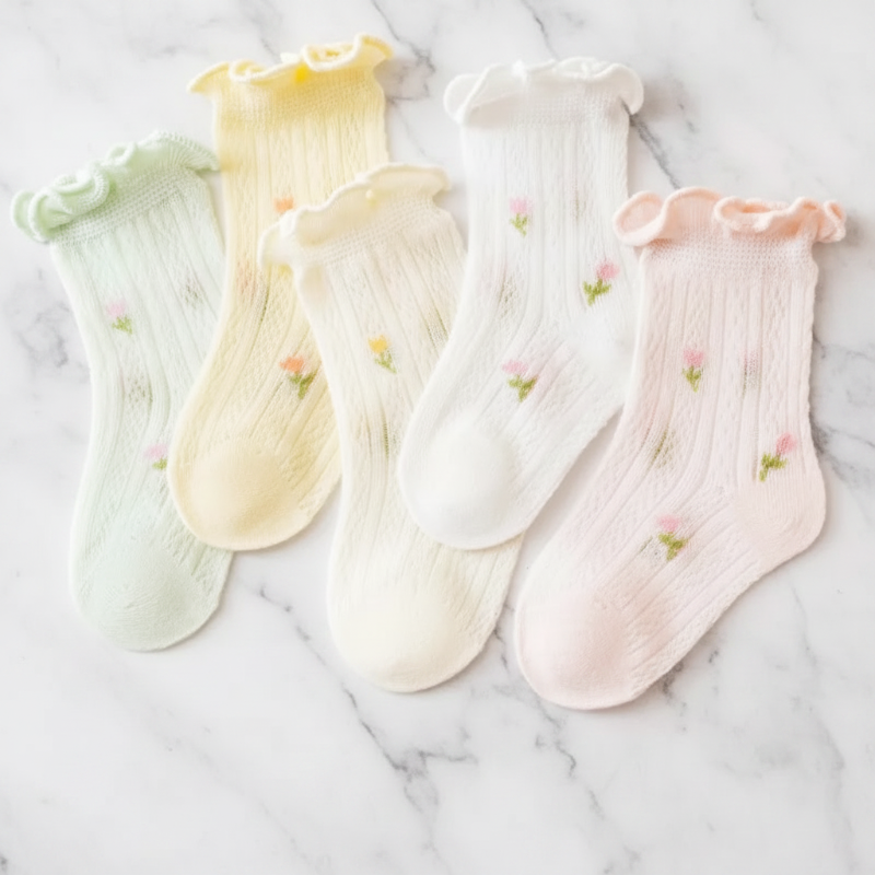 HappyToes – Farbenfroh & niedlich – Babysocken (5er-Set)