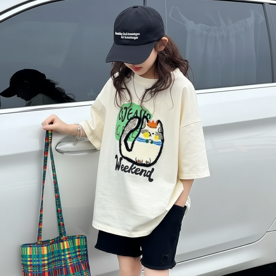 FunPaws – Verspielt & stilvoll – Oversize-T-Shirt mit Katzenprint