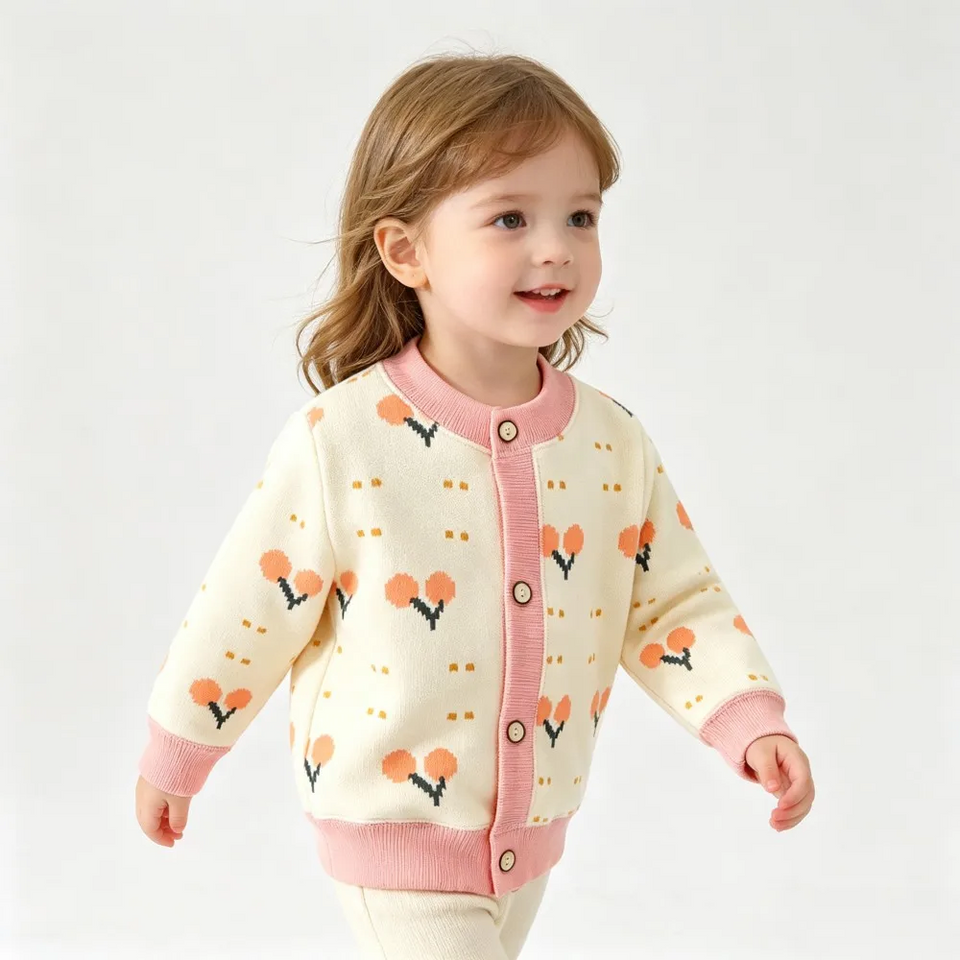 CozyCardi – Weich & warm – Gestrickte Strickjacke mit niedlichen Motiven