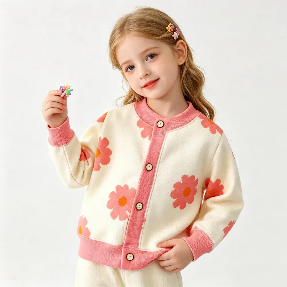 CozyCardi – Weich & warm – Gestrickte Strickjacke mit niedlichen Motiven