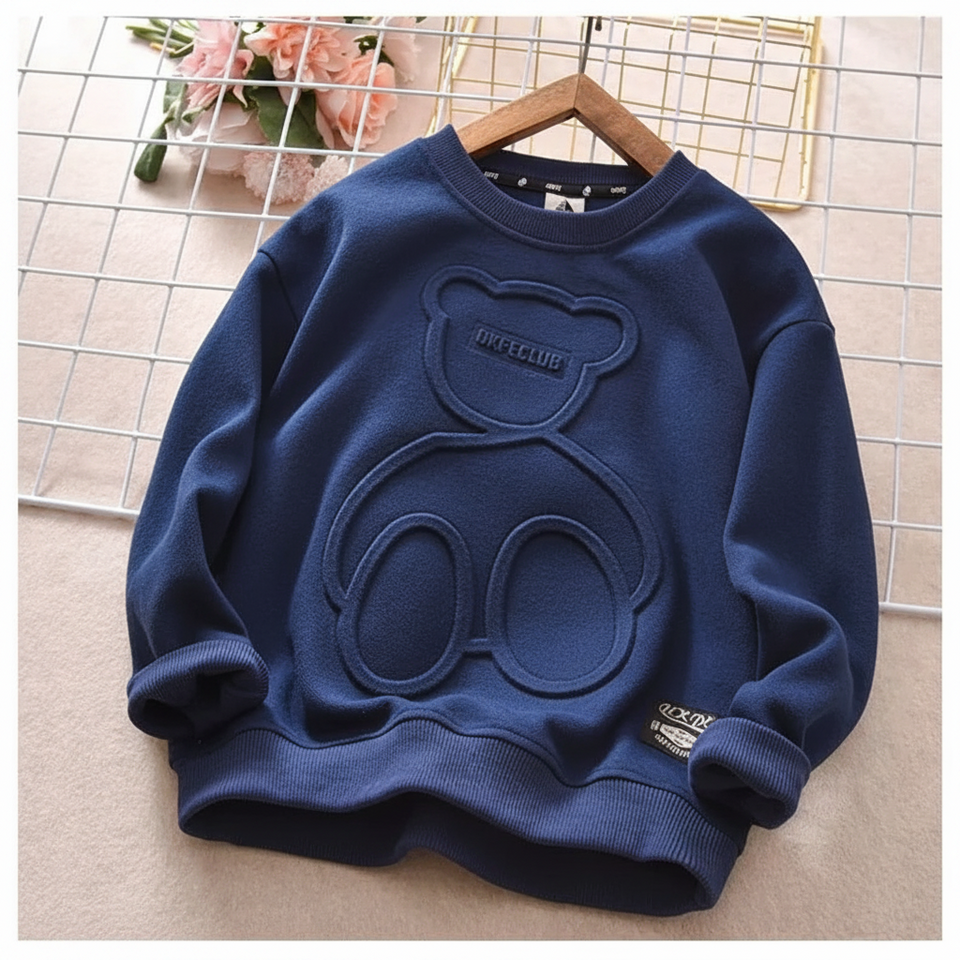 LittleCloud – Bequem & Gemütlich – Pullover mit 3D-Bärenmotiv