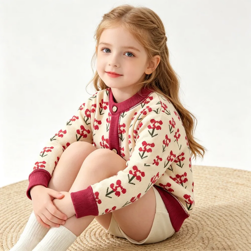 CozyCardi – Weich & warm – Gestrickte Strickjacke mit niedlichen Motiven