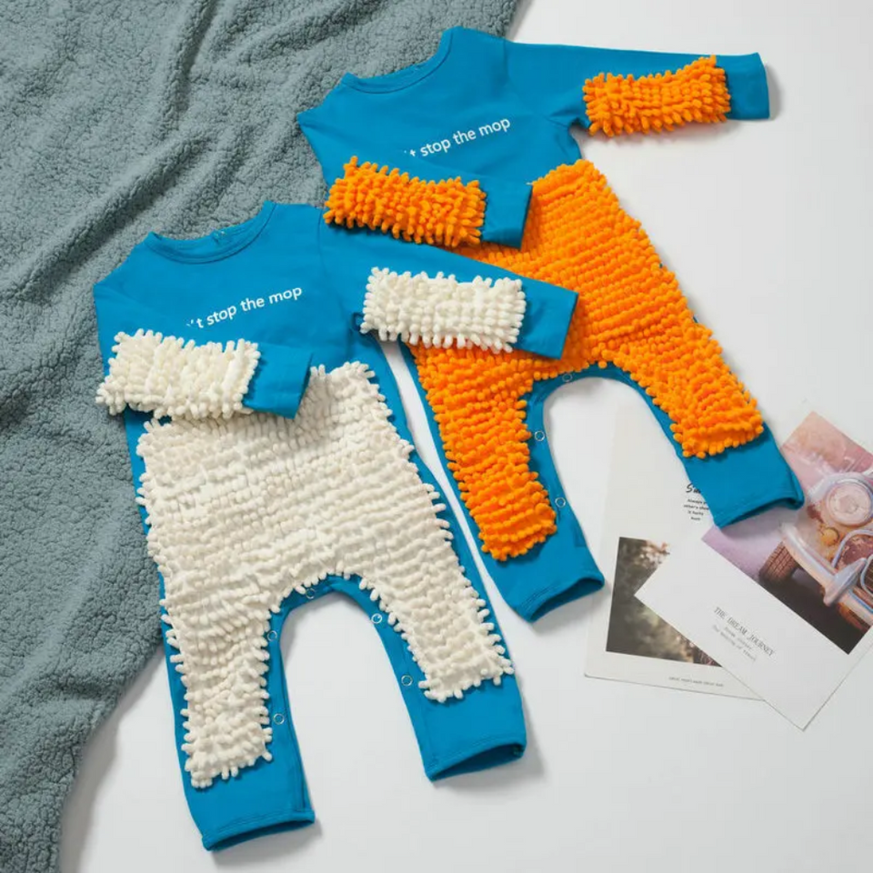 TinyCleaner – Weich & praktisch – Baby-Strampler zum Krabbeln und Spielen
