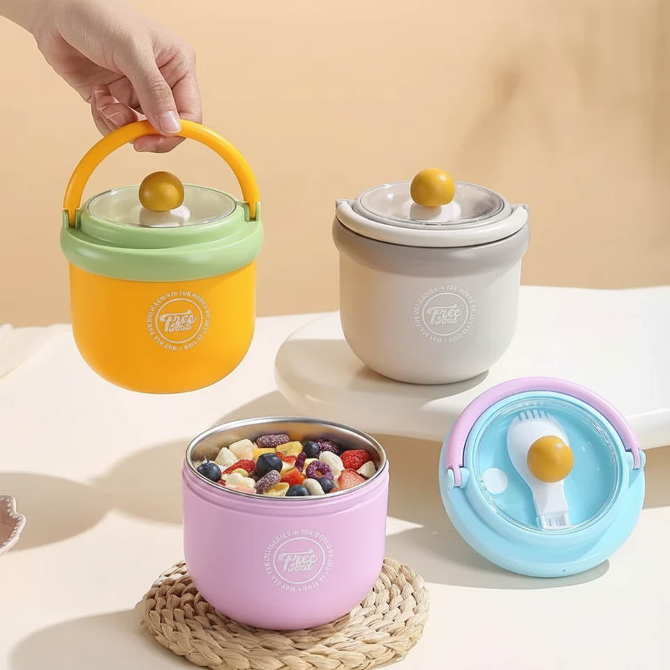 MealMate – Praktisch & isoliert – Edelstahl-Mittagessenschüssel mit Löffel
