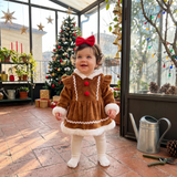 LittleGinger – Warm & festlich – Baby-Weihnachts-Strampler mit Haarband
