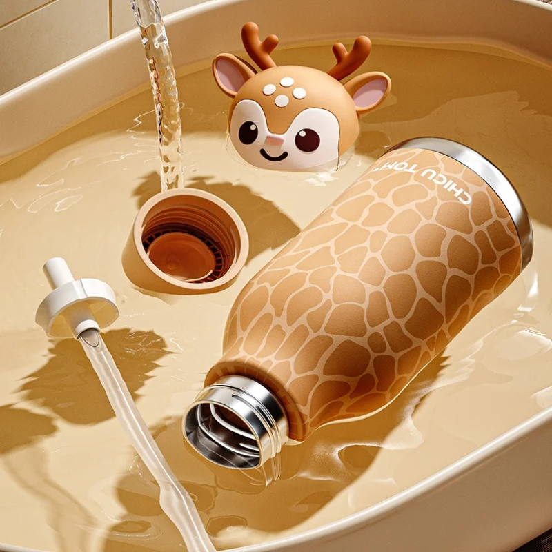 AnimalSip – Niedlich & praktisch – Kinder-Thermosflasche aus Edelstahl mit Tiermotiv