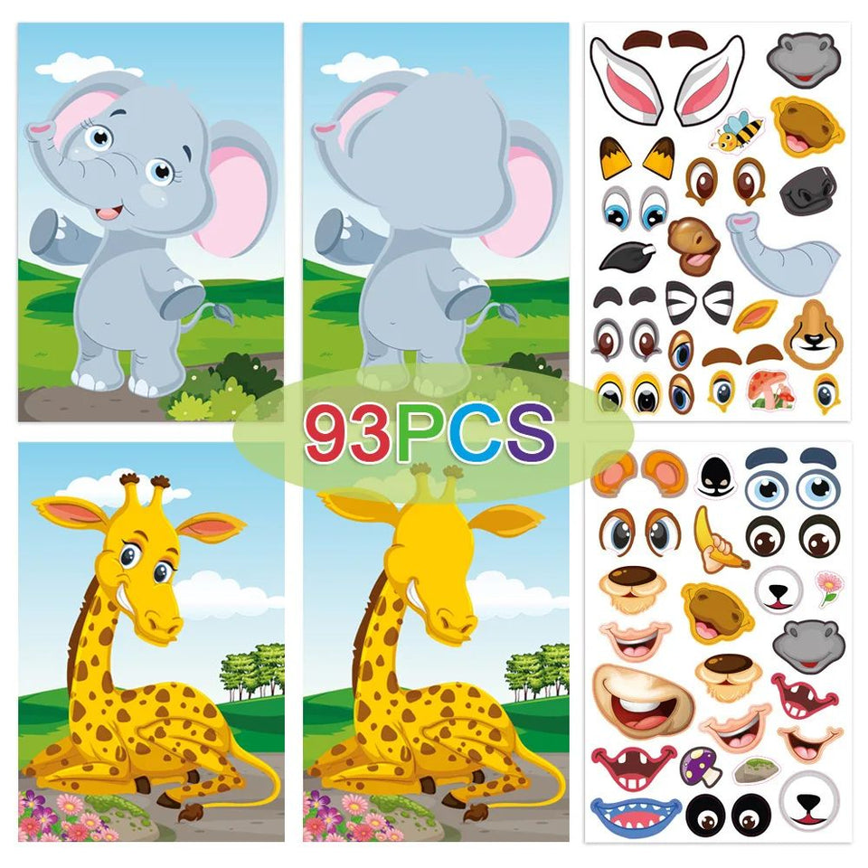 Funny Faces™ – Tierischer Spaß & Klebespaß – Wiederverwendbares Aufkleberbuch