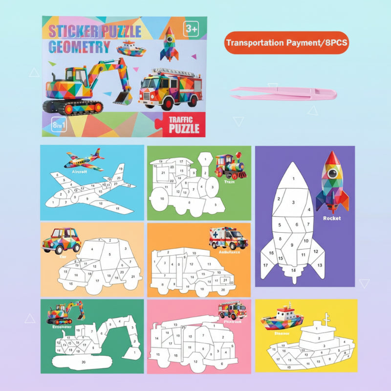 3D Sticker Puzzle – Kreativt og lærerigt – Geometrisk 3D-puslespil