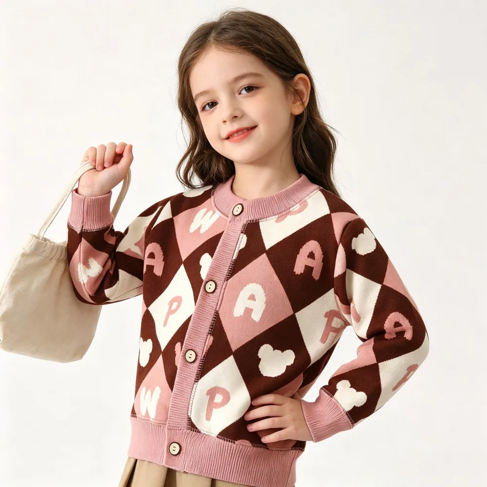 CozyCardi – Weich & warm – Gestrickte Strickjacke mit niedlichen Motiven