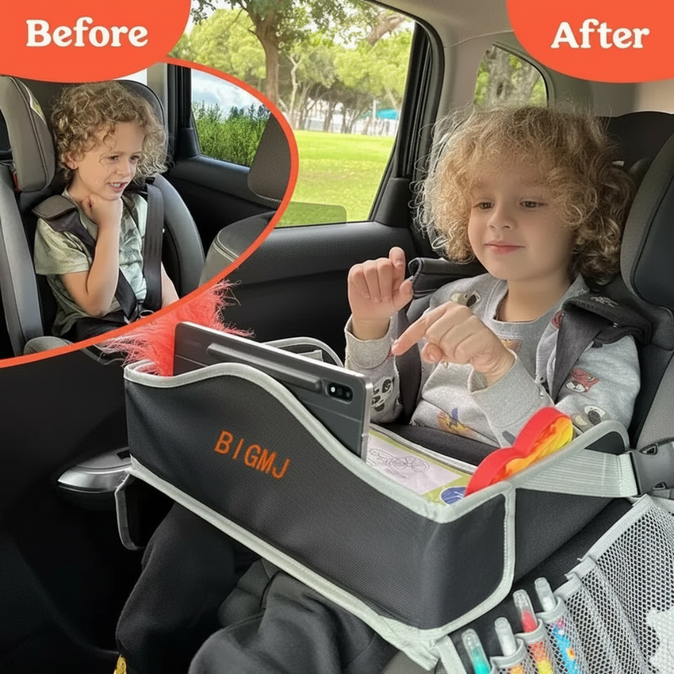 TravelBuddy – Auto & Unverzichtbares – Zusammenklappbares Reisetischchen für Kinder