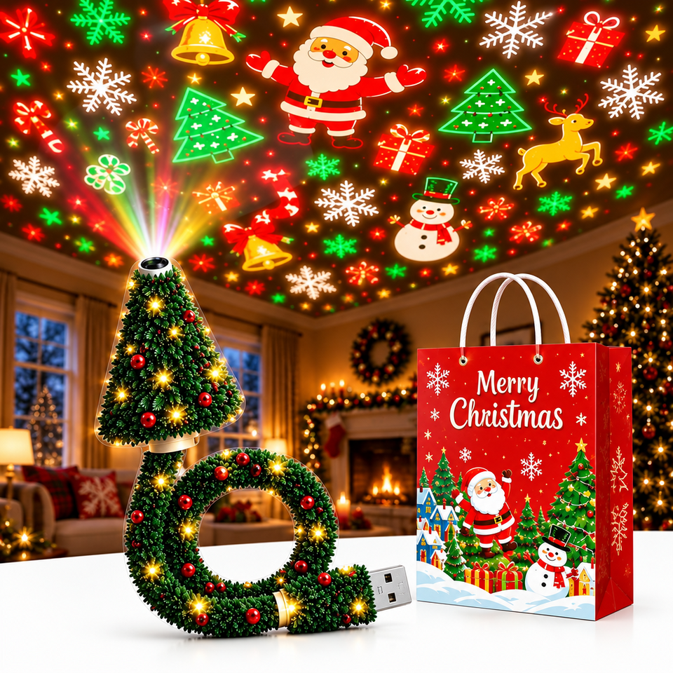 HolidayBeam – Festlich & stimmungsvoll – USB-Weihnachtsprojektor mit Lichtmustern