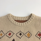 LittleRetro – Warm & stilvoll – Gestrickter Kinderpullover mit Rautenmuster
