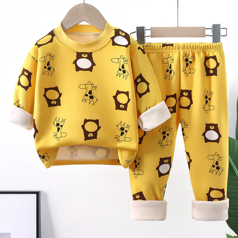 Mini Fashion™ - Tegneserie-fleece-pyjamas til børn