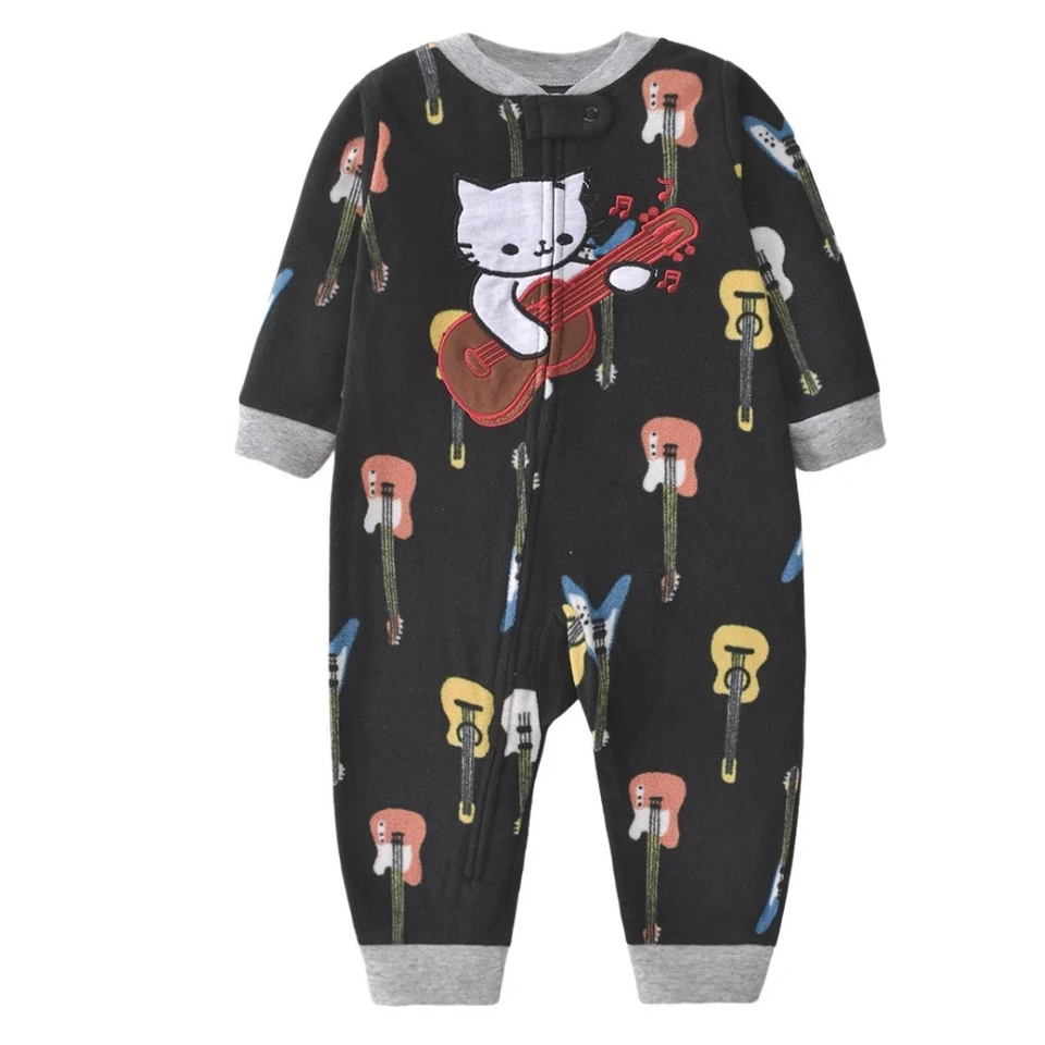 WarmBuddy – Süß & weich – Baby-Strampler aus Fleece mit Cartoon-Aufdruck