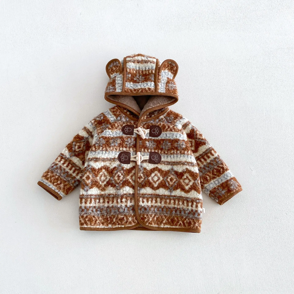 LittleWarm – Gemütlich & stilvoll – Wintermantel mit Fair-Isle-Muster