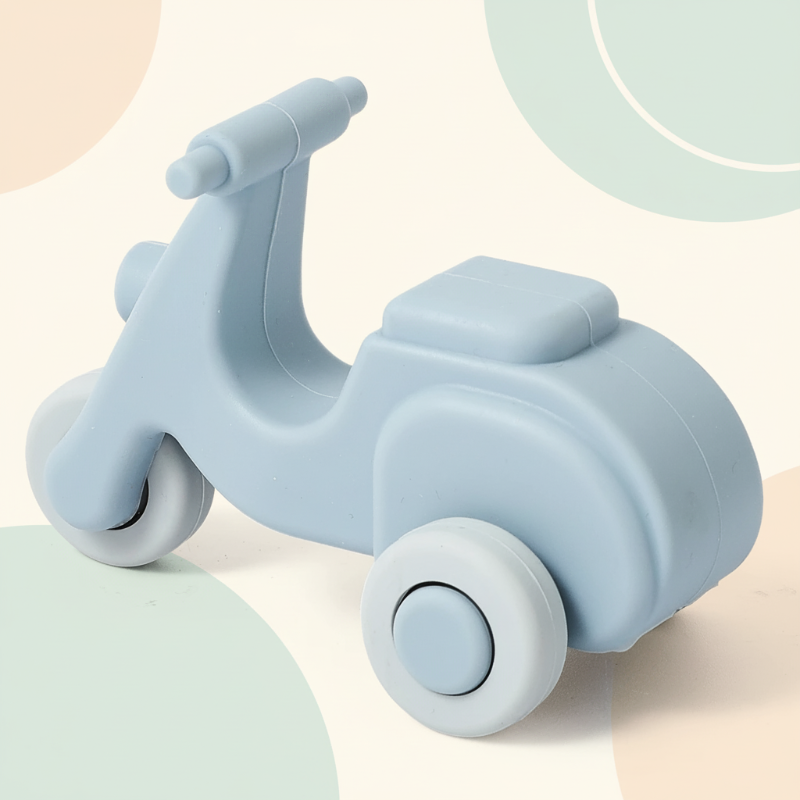 Montessori Silicone Toy Car – Sicher & bissfest – Beißspielzeug aus Silikon in Fahrzeugform