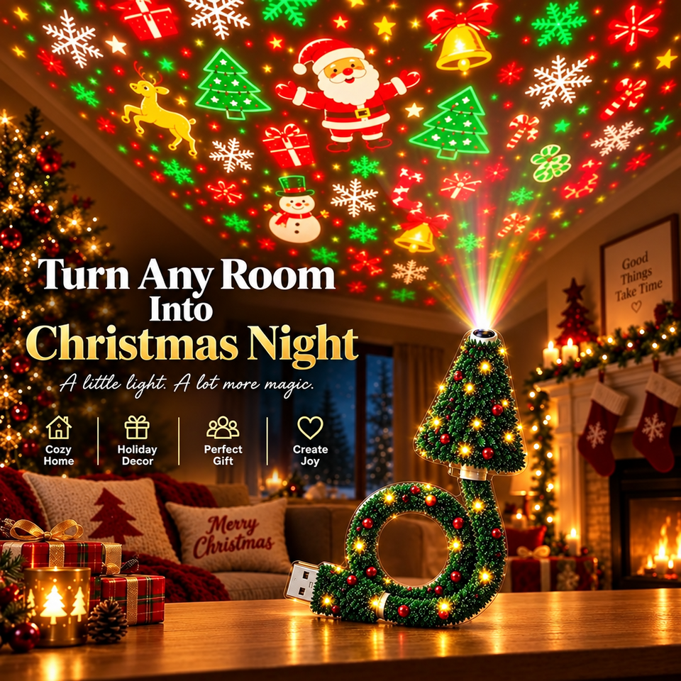 HolidayBeam – Festlich & stimmungsvoll – USB-Weihnachtsprojektor mit Lichtmustern