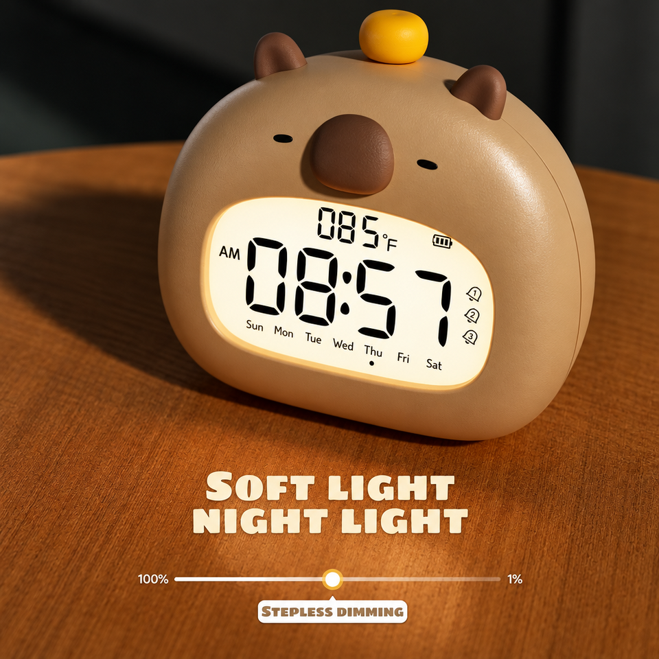 CappyClock – Niedlich & vielseitig – Digitaler Kinderwecker mit Nachtlicht