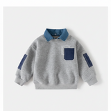 CoolJunior – Warm & stilvoll – Jungenpullover mit Jeanskragen
