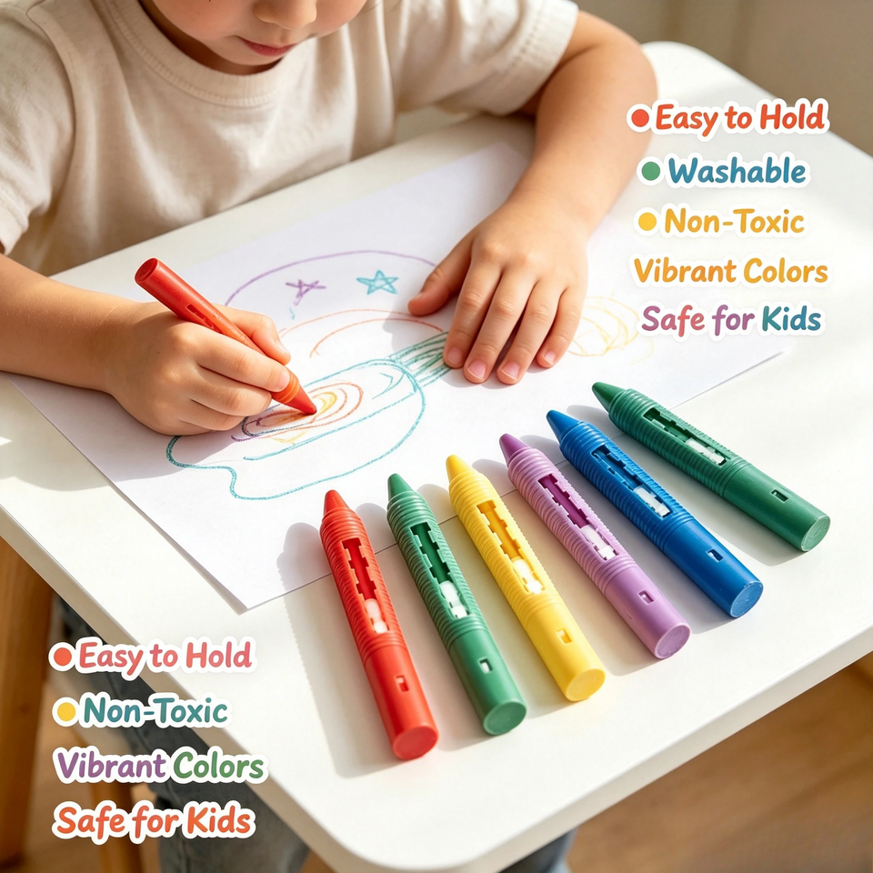 DoodleBath – Farbenfroh & verspielt – 6-teiliges Badekreide-Set