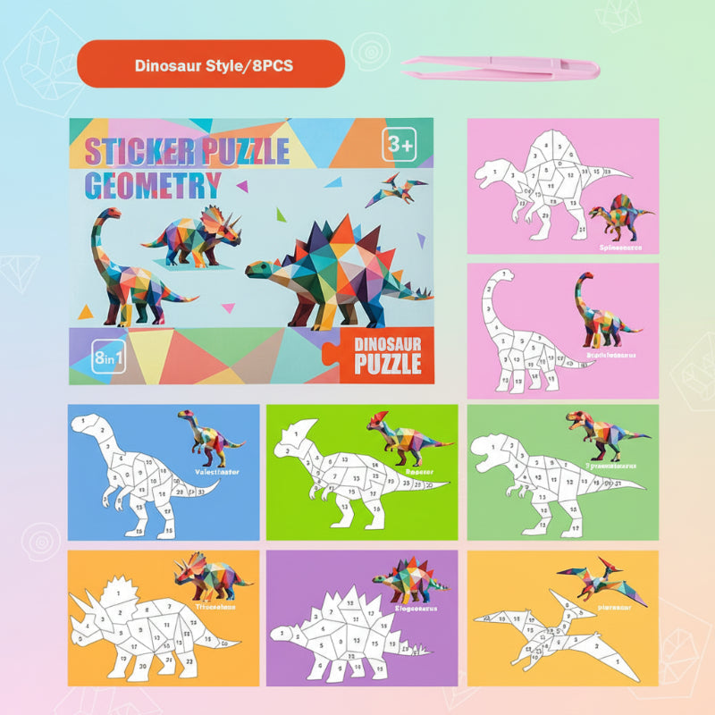 3D Sticker Puzzle – Kreativt og lærerigt – Geometrisk 3D-puslespil