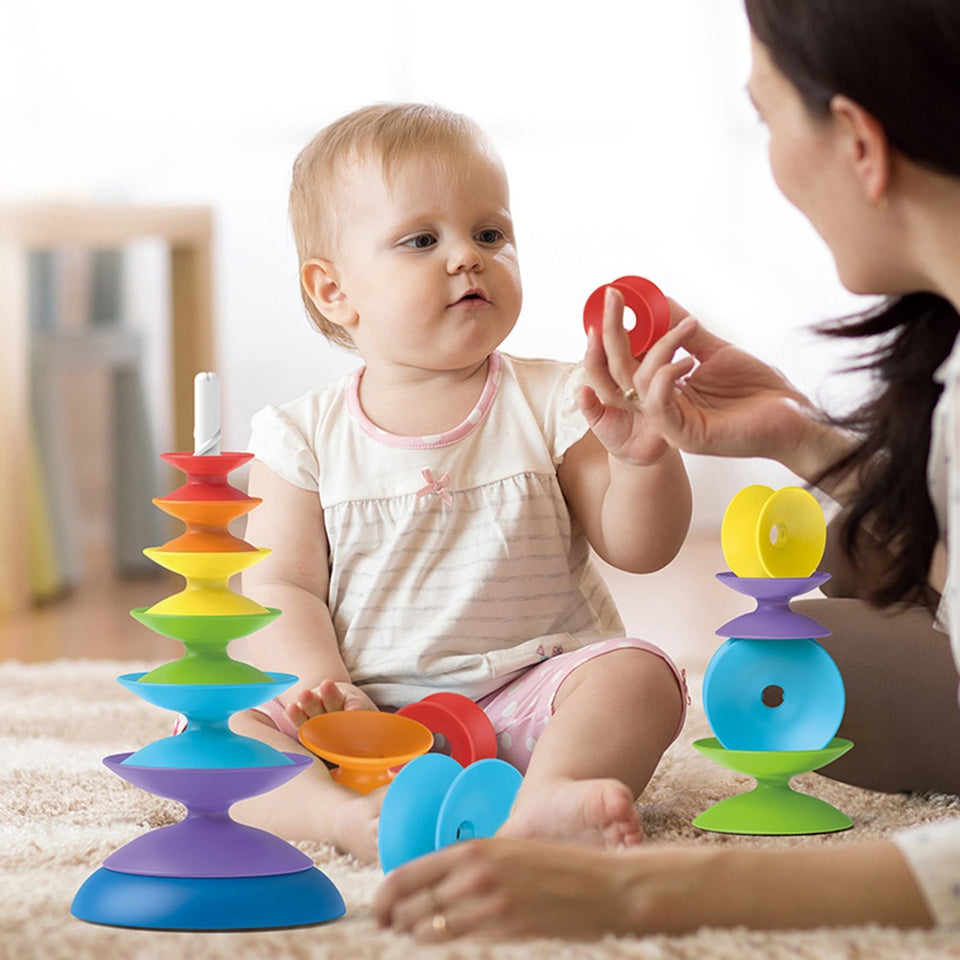 Rainbow Stacking Toy™ - Stapelspaß in der Höhe - Diabolo-Stapelturm