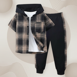 Boys Checkered Outfit – Trendig und bequem – Kinderbekleidungsset mit Karomuster