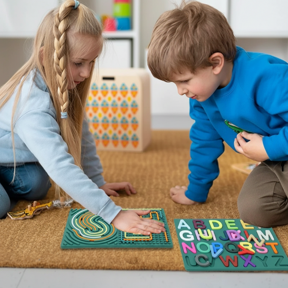 BrainyKids – Lern- und Sinnesförderung – Silikon-Aktivitätsbrett mit Buchstaben