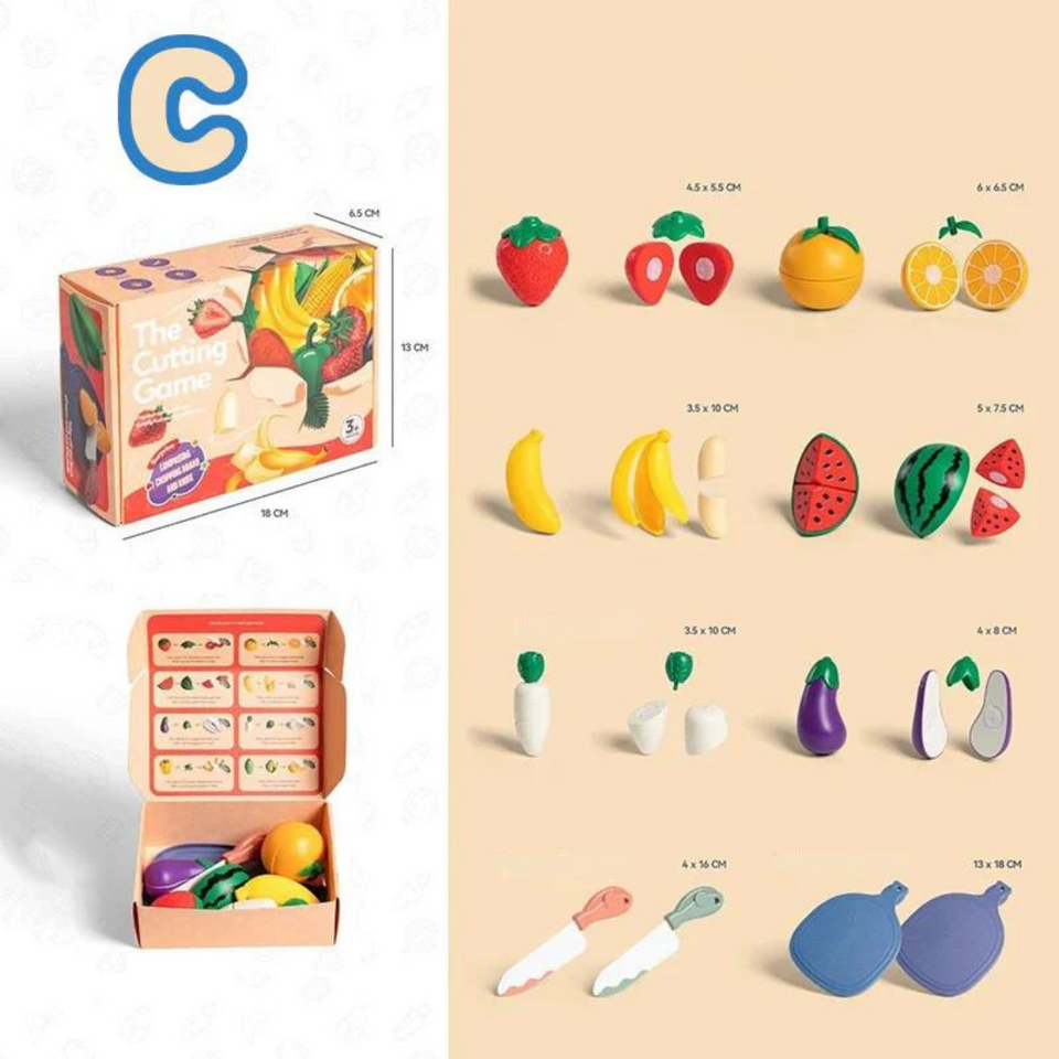Fruitigo – Lære & lege – Montessori frugtsnitsæt