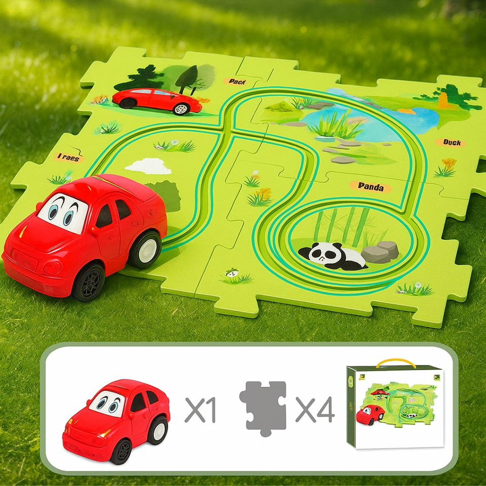 Car Track™ - Byg, leg og opdag - sæt med legetøjsbiler