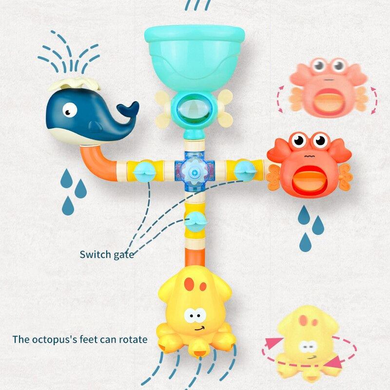 Bath Buddies™ - Badesjov med sprøjtende venner - Badelegetøjsfontæne