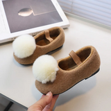 SoftSteps –  Warm & Weich – Mädchen-Schuhe mit Plüsch-Bommel