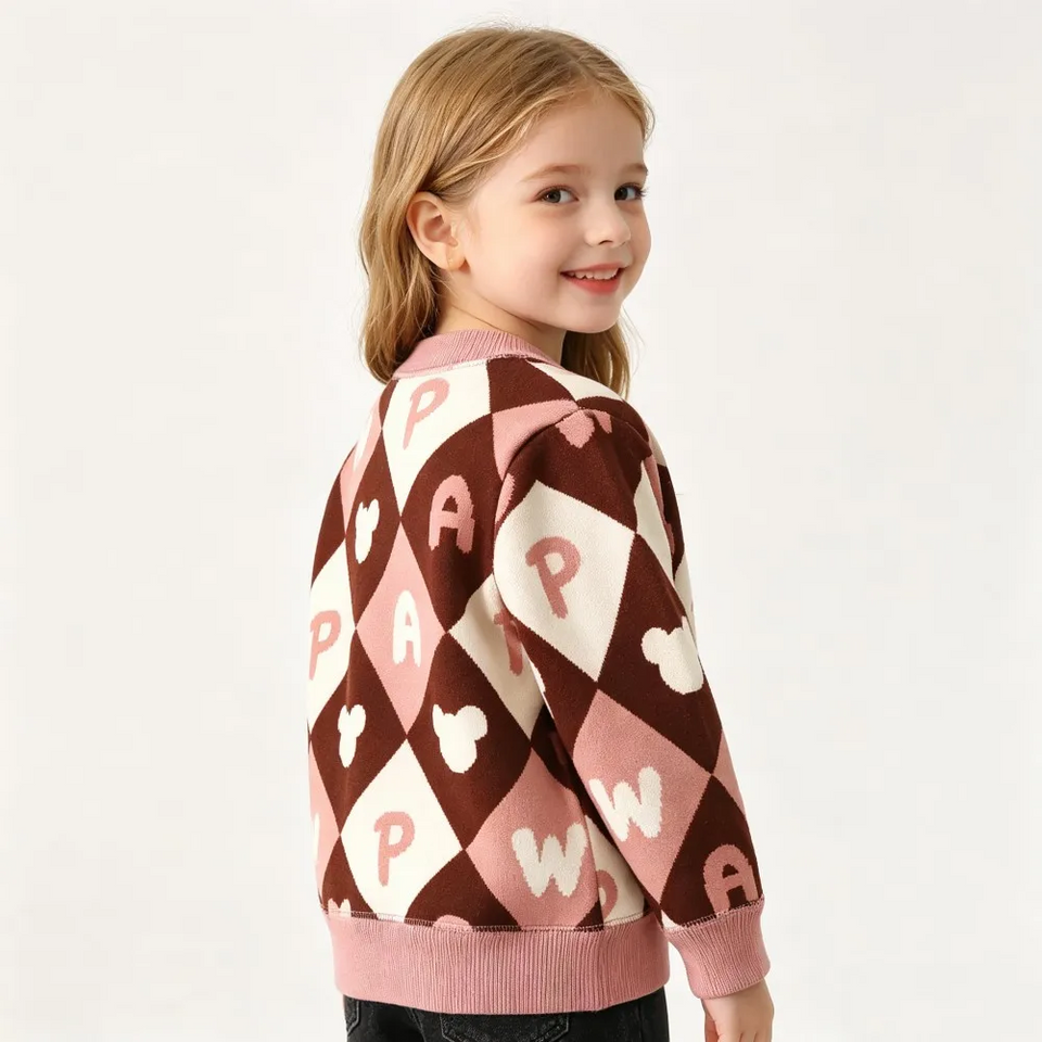 CozyCardi – Weich & warm – Gestrickte Strickjacke mit niedlichen Motiven